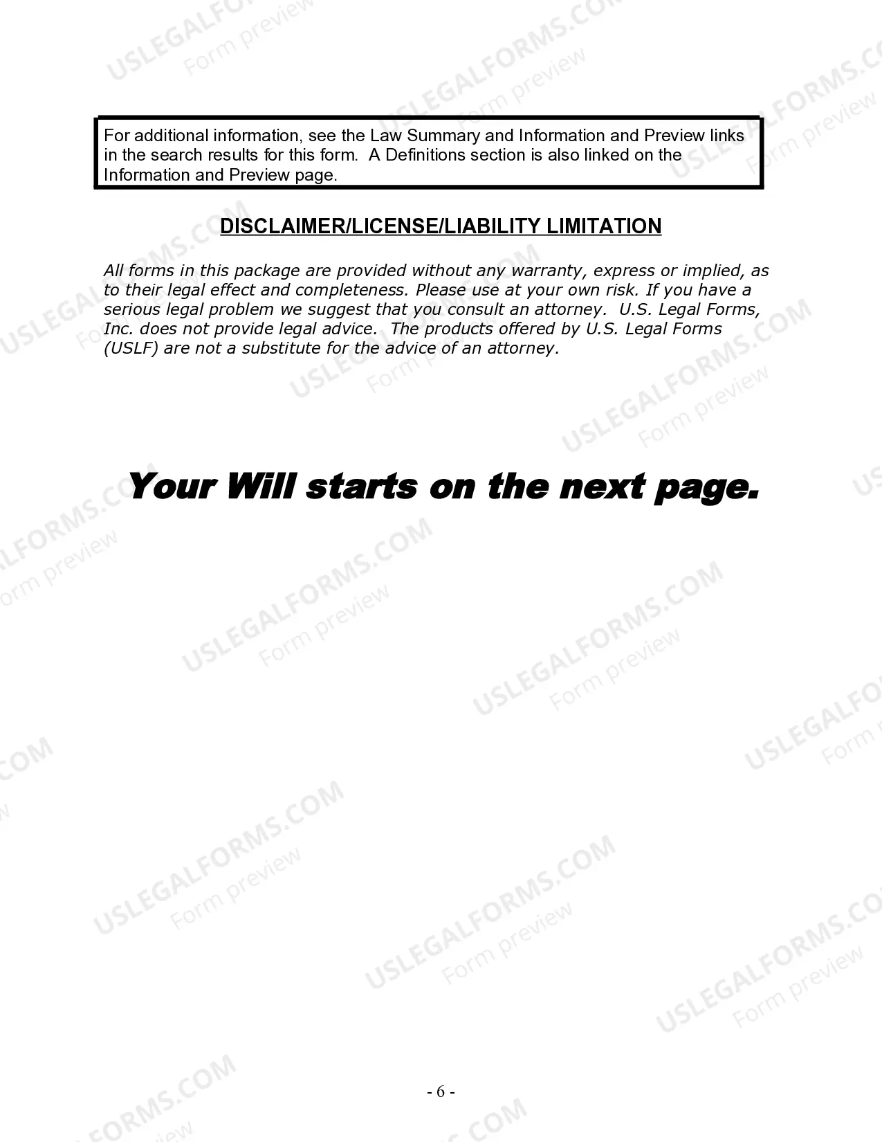 Preview Last Will and Testament for Single Person with Adult and Minor Children