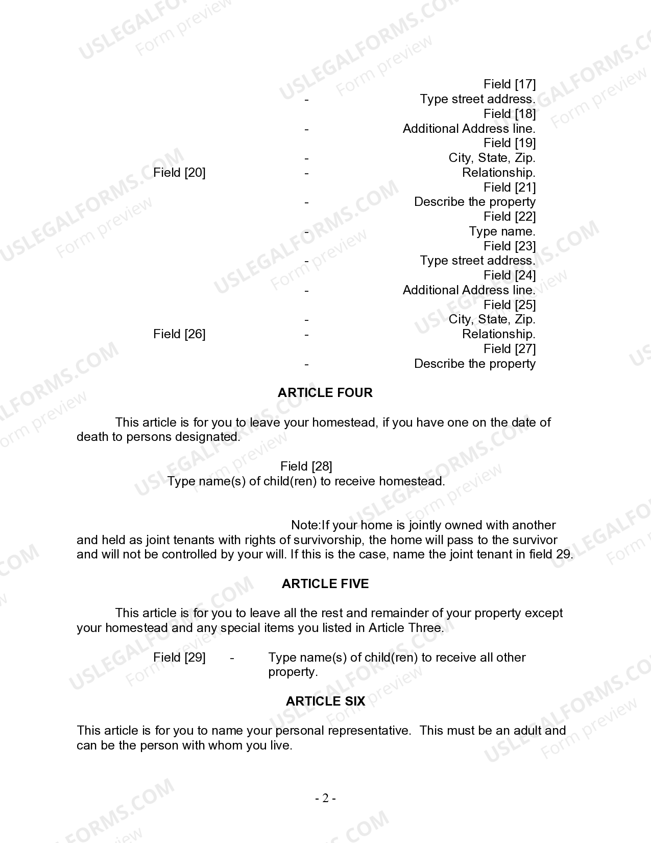 Wisconsin Legal Last Will and Testament Form for Single Person with ...