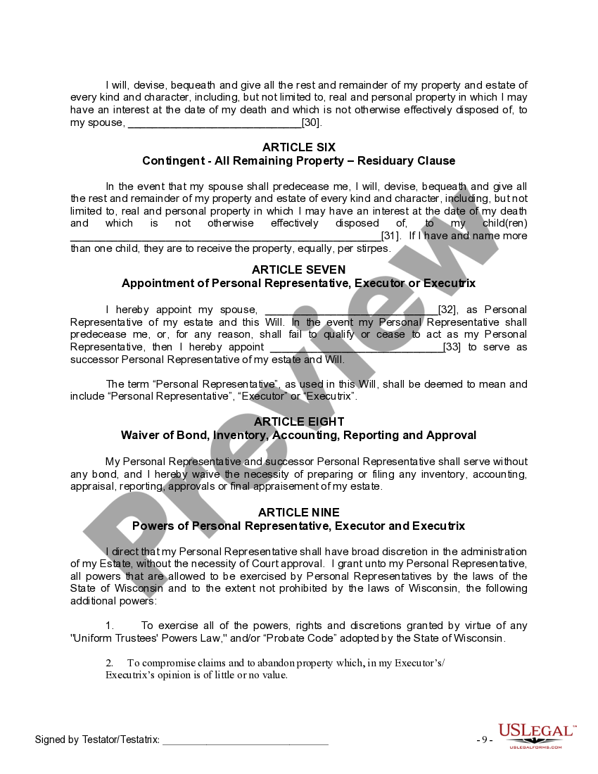 Wisconsin Mutual Wills Package with Last Wills and Testaments for