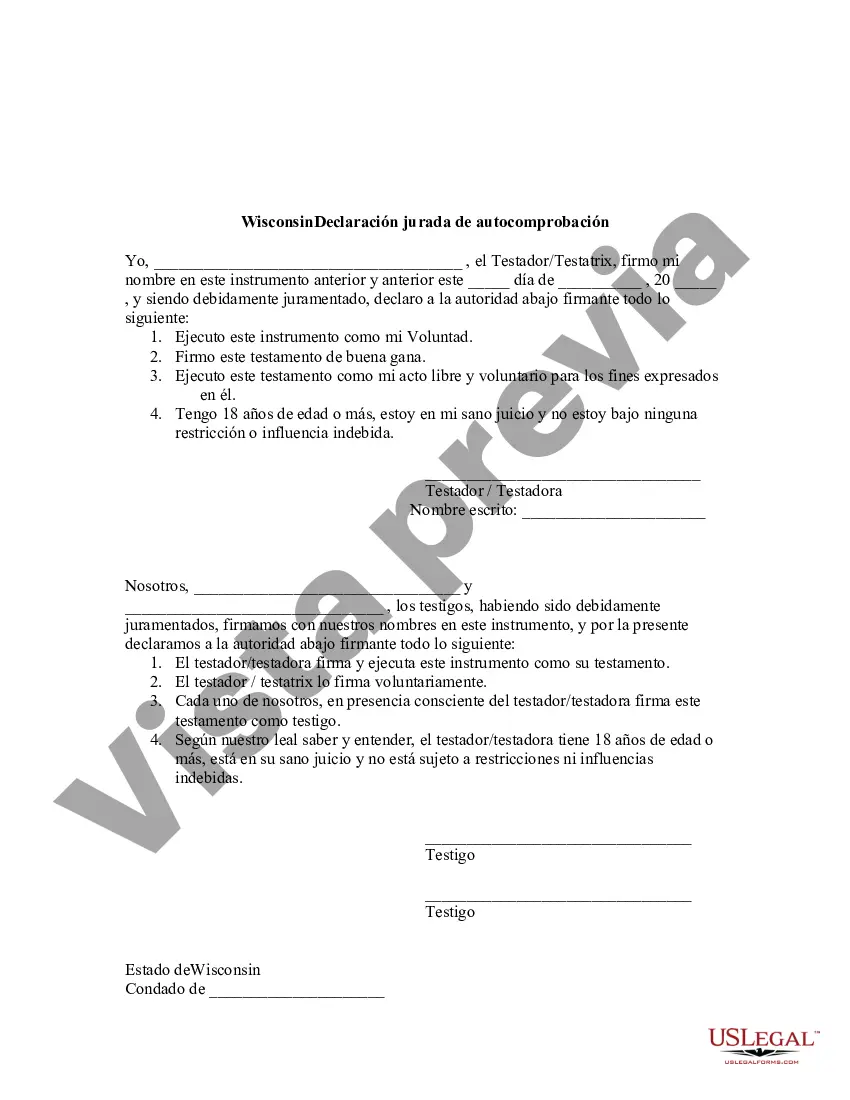 Preview Codicilo al formulario de testamento para enmendar su testamento - Cambios o enmiendas de testamento