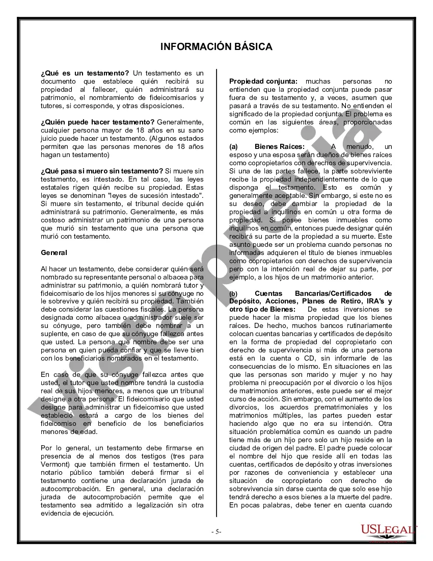 Preview Formulario Legal de Última Voluntad y Testamento para Viuda o Viudo con Hijos Menores