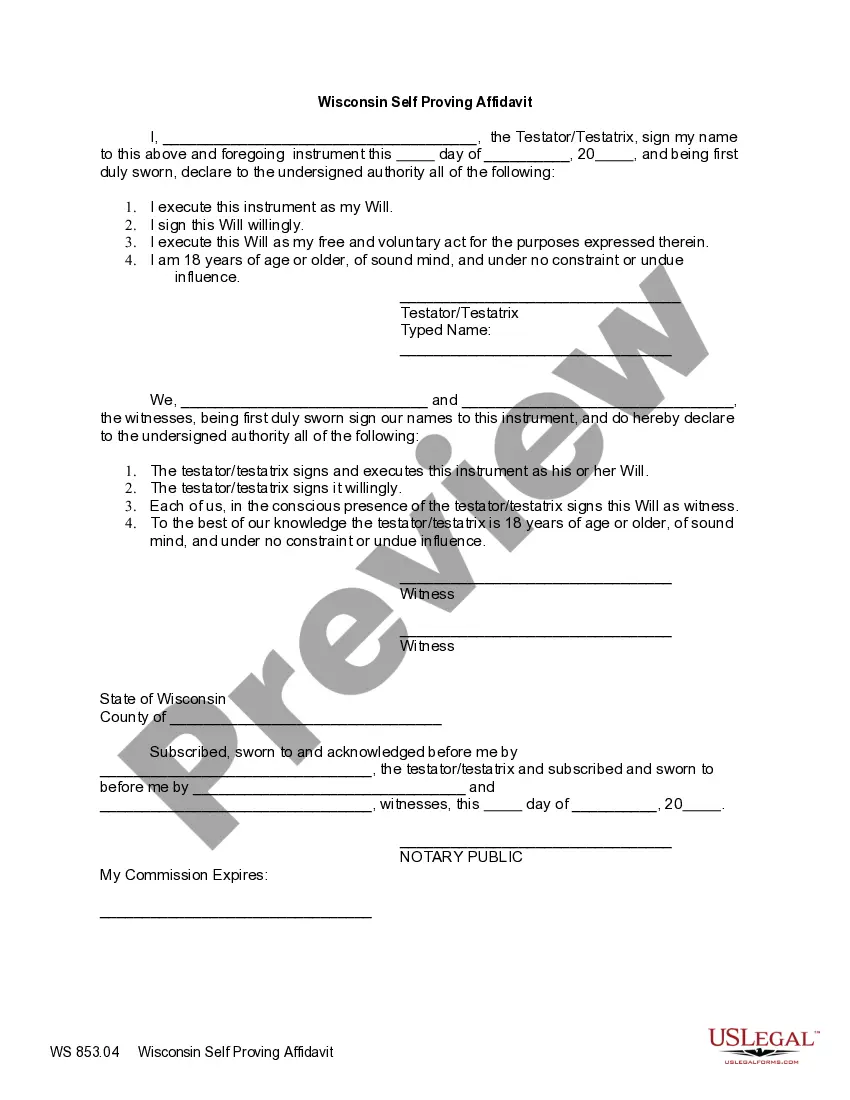 Preview Last Will and Testament with All Property to Trust called a Pour Over Will