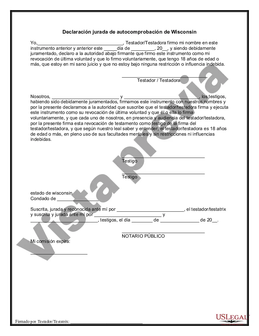 Preview Revocación por escrito del testamento