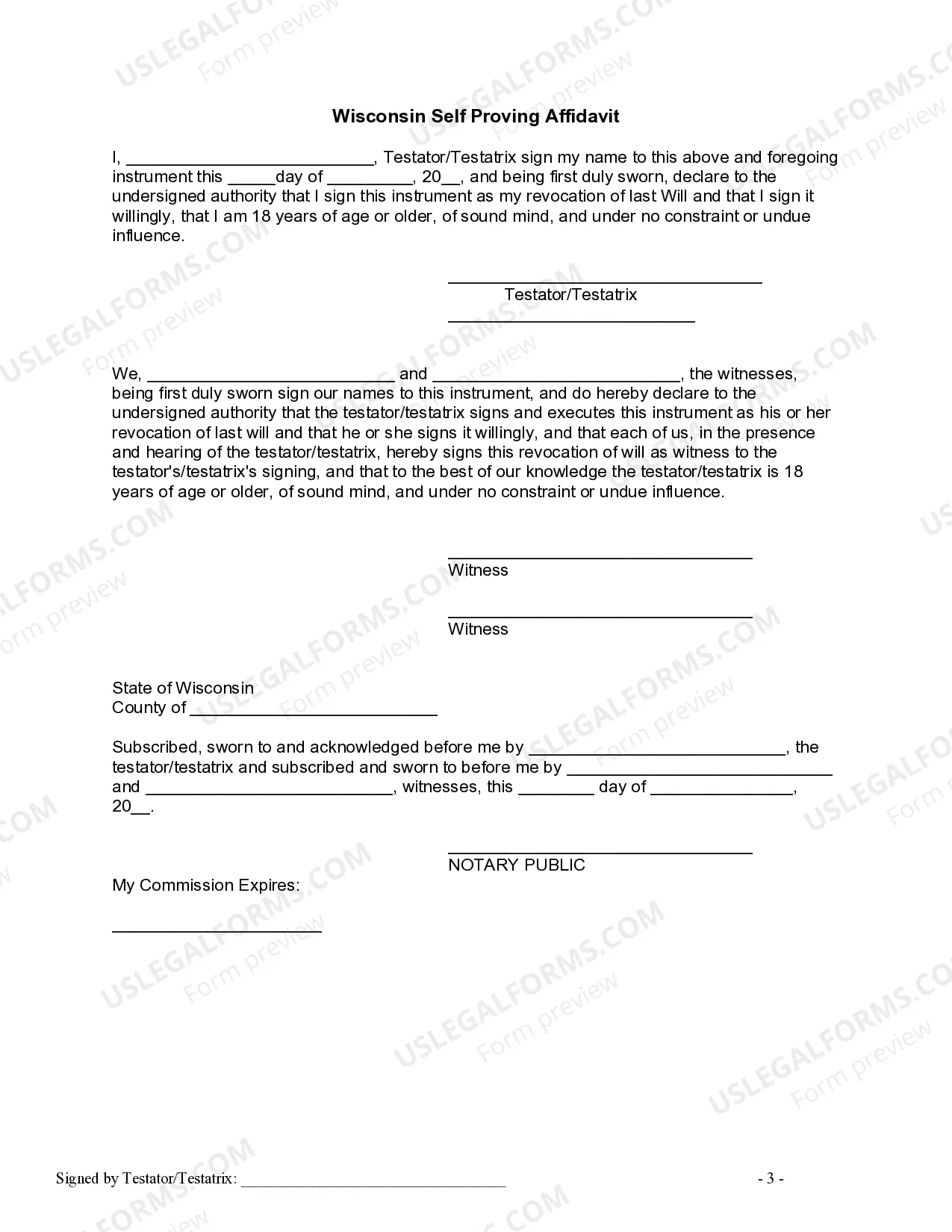 Preview Written Revocation of Will