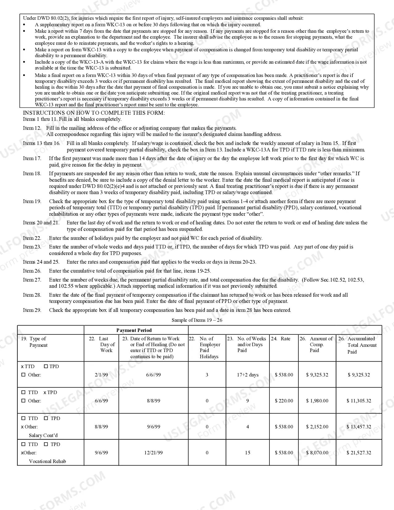 Preview Supplementary Report for Workers' Compensation