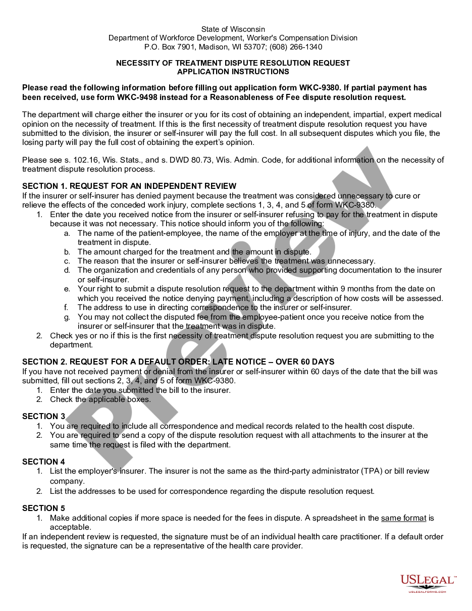 page 2 Necessity of Treatment Dispute for Workers' Compensation preview
