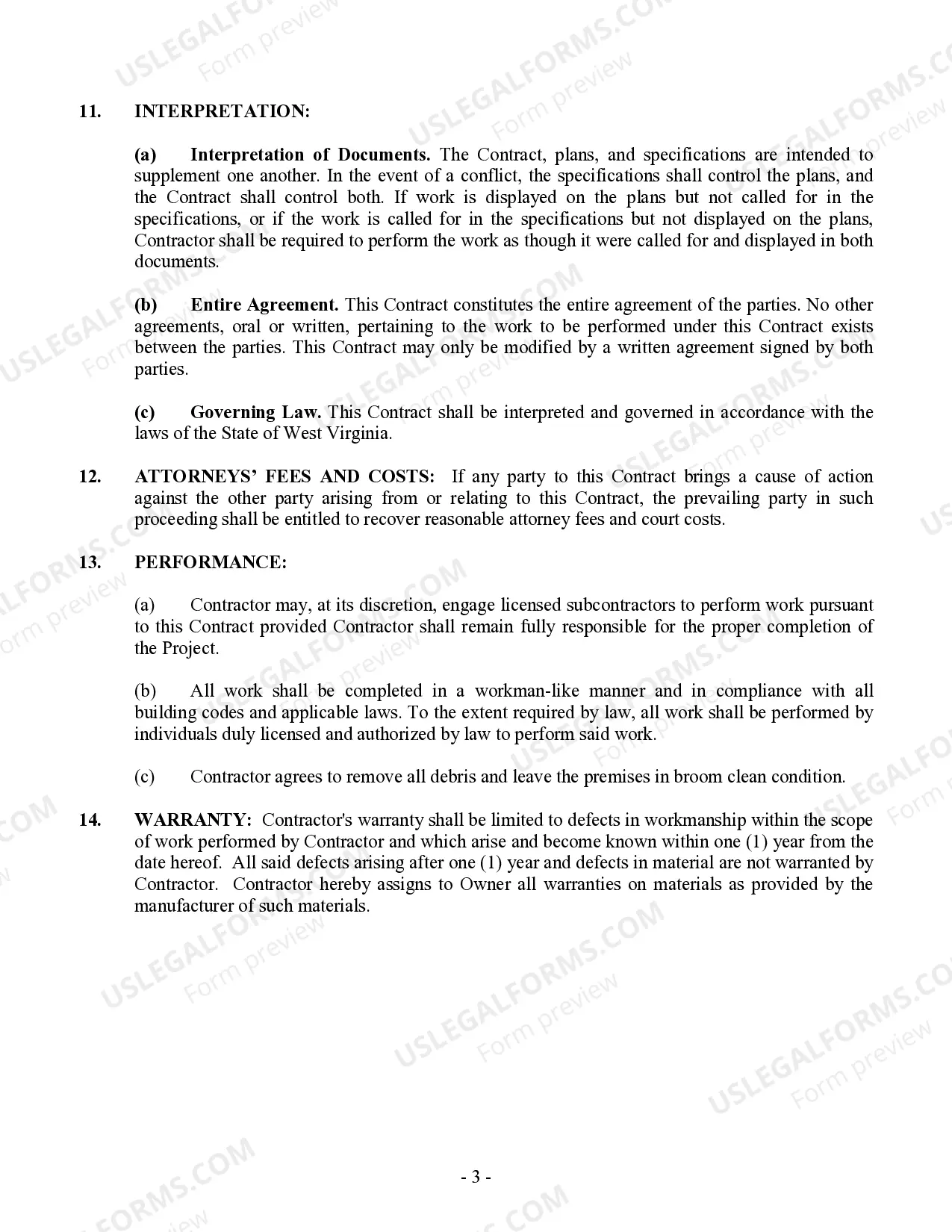 Preview Trim Carpenter Contract for Contractor