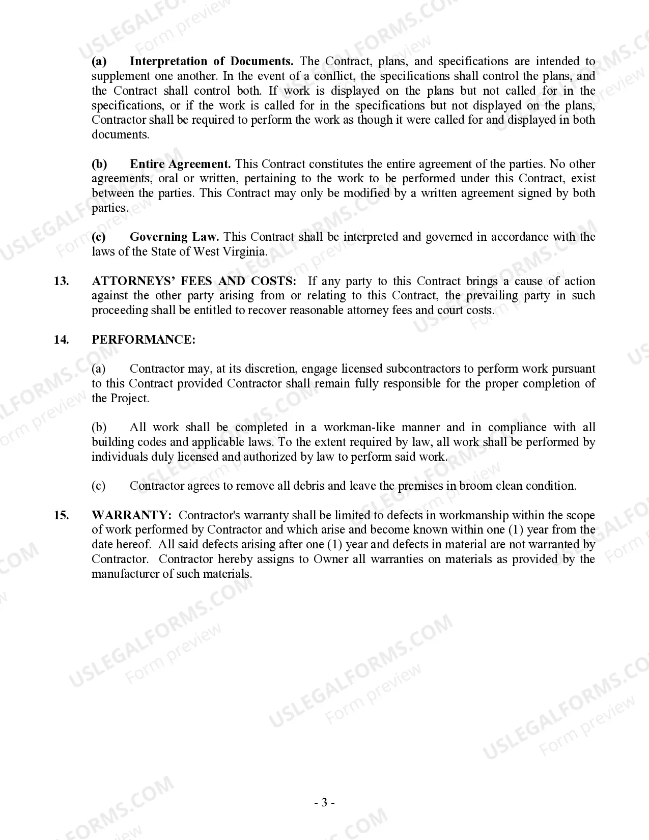 Preview Demolition Contract for Contractor