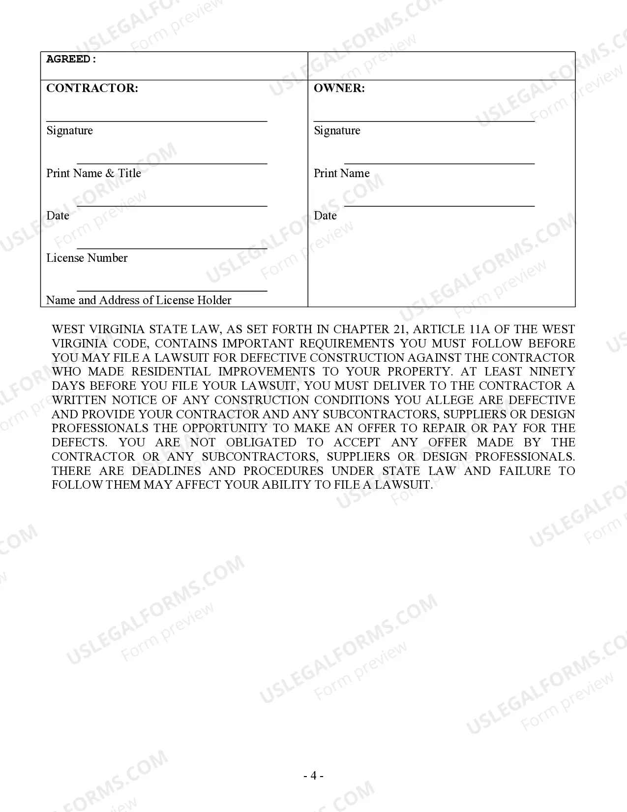 Preview Demolition Contract for Contractor