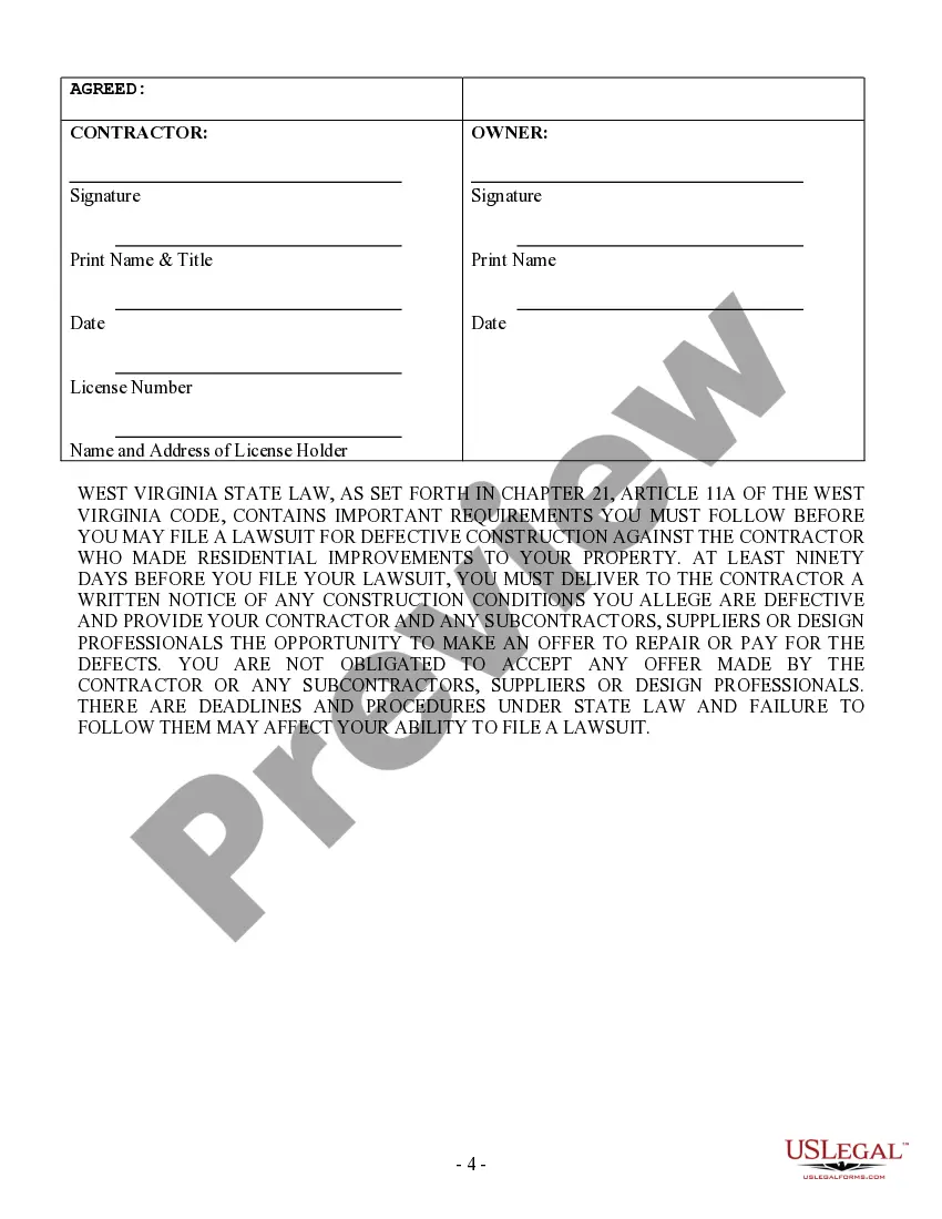 Preview Site Work Contract for Contractor