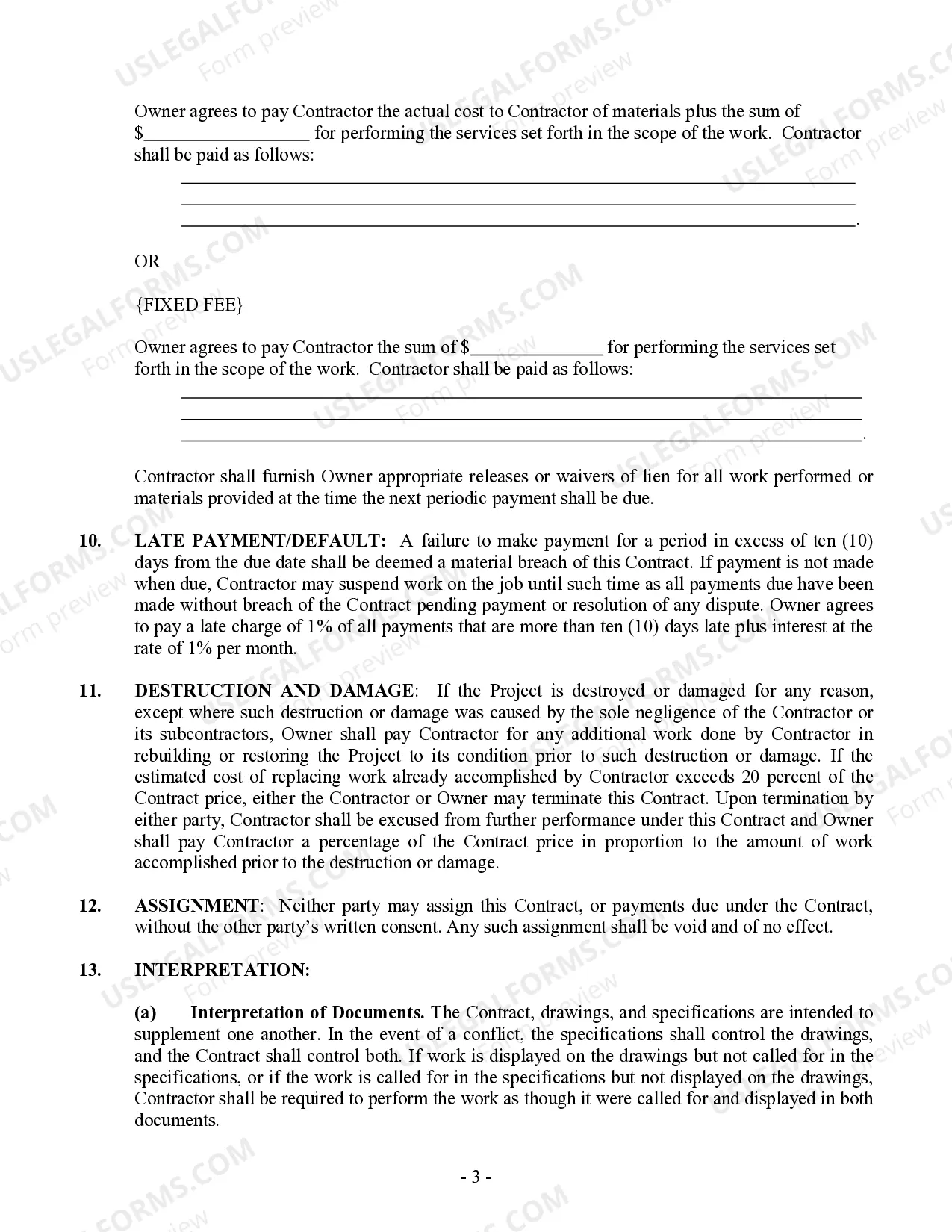 Preview Foundation Contract for Contractor