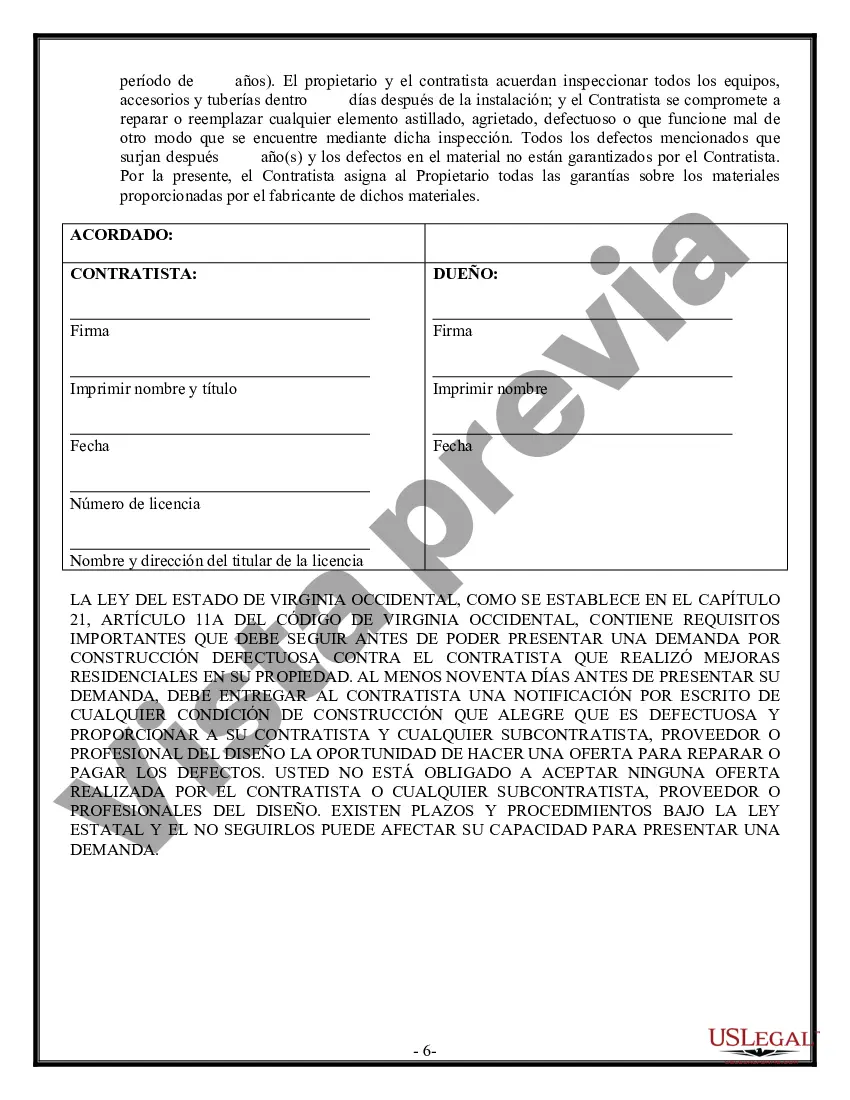 Preview Contrato de plomería para contratista