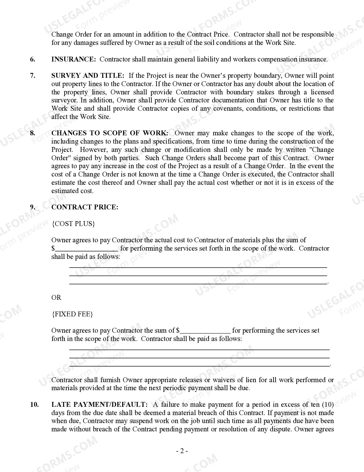 Preview Brick Mason Contract for Contractor