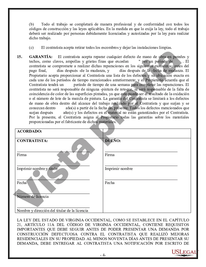 Preview Contrato de paneles de yeso de yeso para contratista