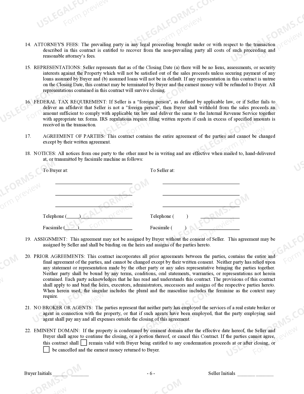 West Virginia Contract for Sale and Purchase of Real Estate with No