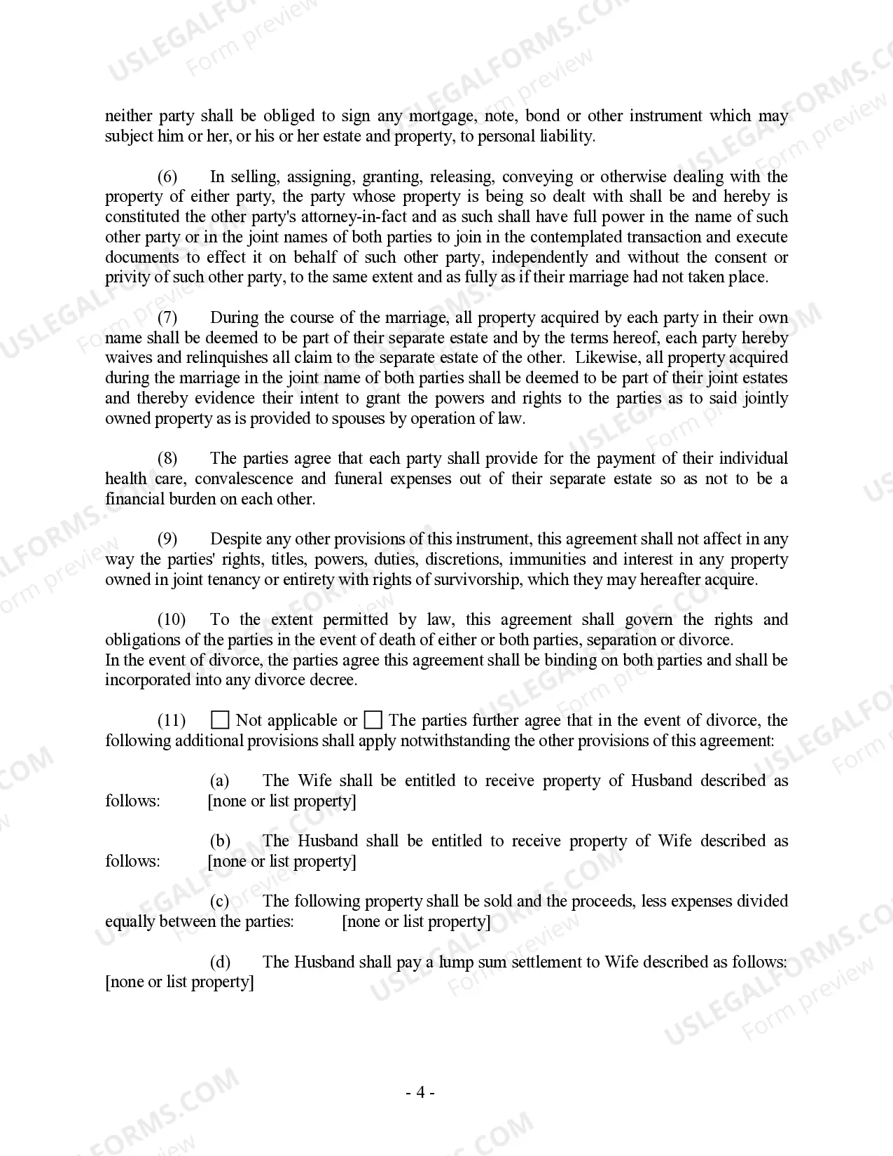 Preview West Virginia Prenuptial Premarital Agreement without Financial Statements