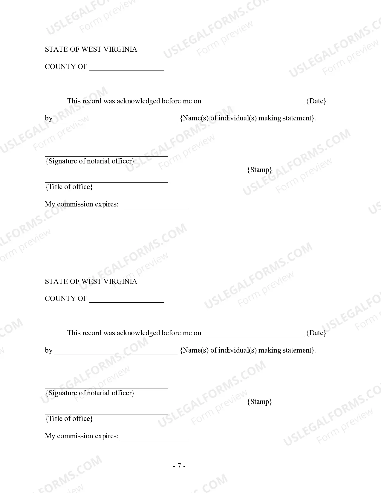 Preview West Virginia Prenuptial Premarital Agreement without Financial Statements