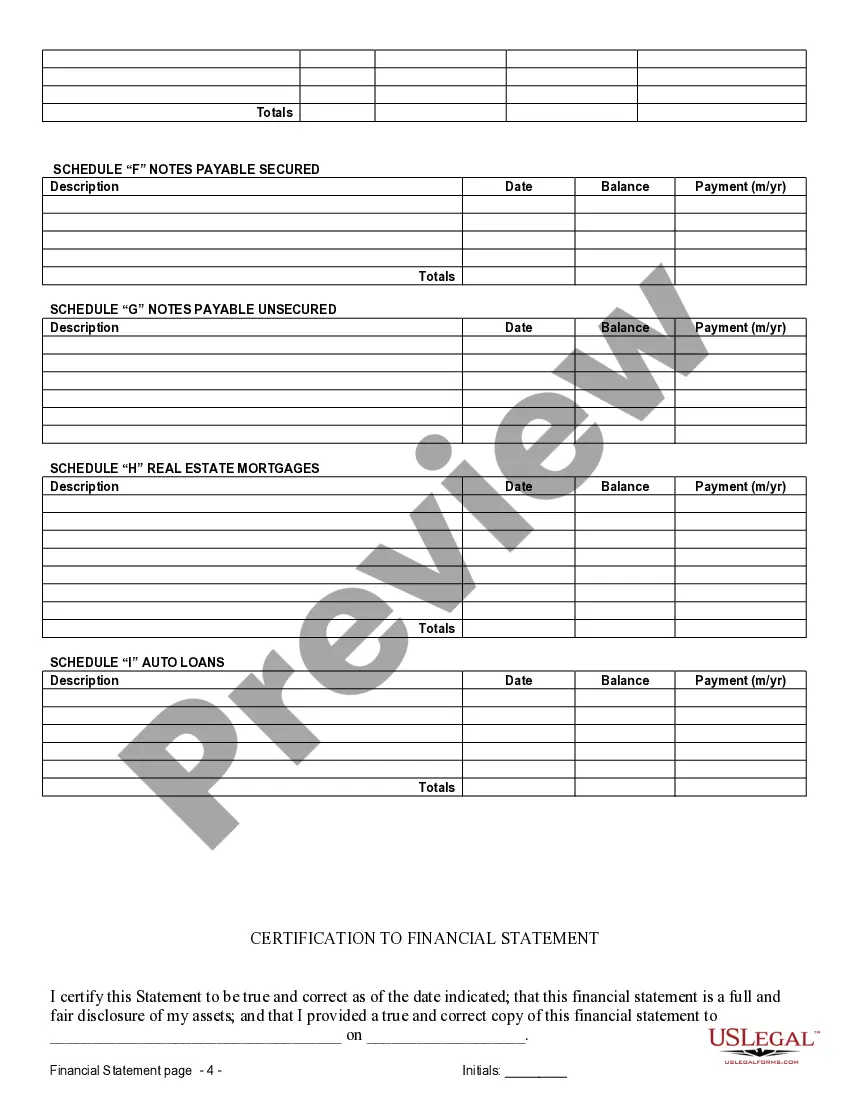 Preview Financial Statements only in Connection with Prenuptial Premarital Agreement