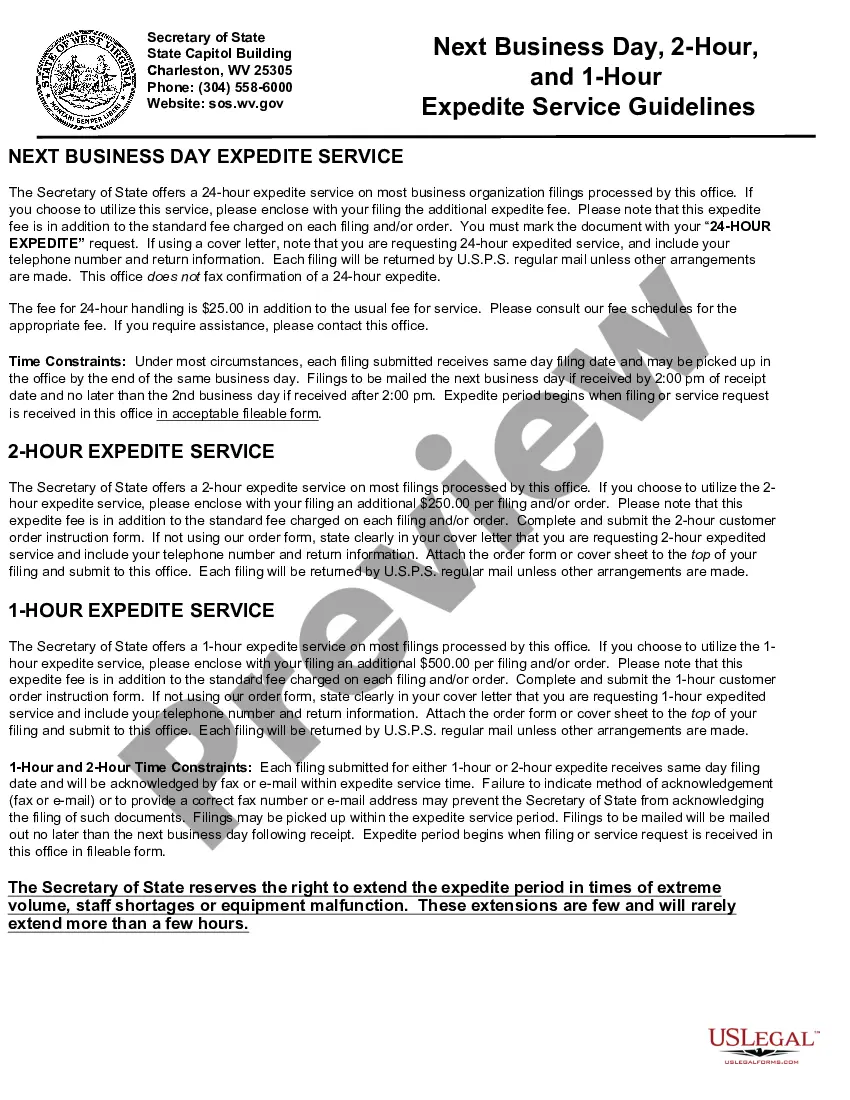 Preview West Virginia Registration of Foreign Corporation