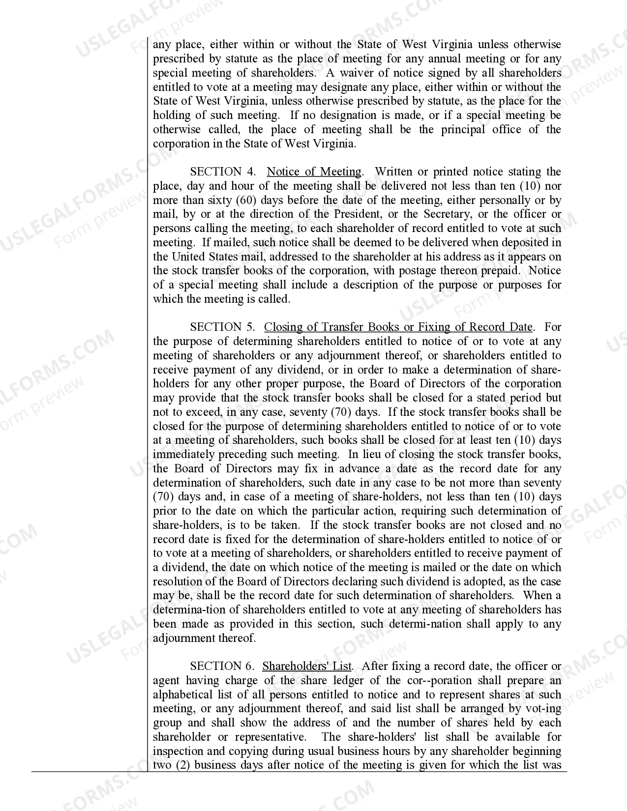 Preview Corporate Records Maintenance Package for Existing Corporations