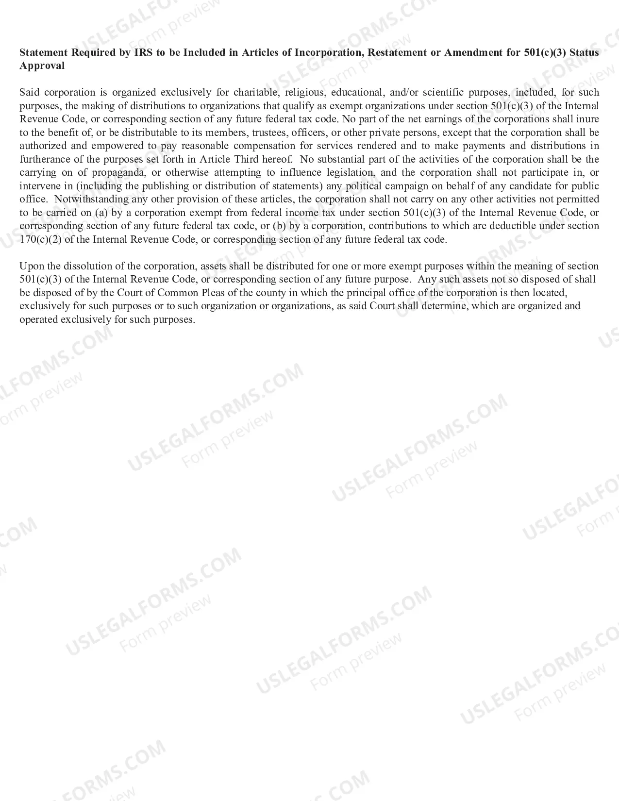 Preview West Virginia Articles of Incorporation for Domestic Nonprofit Corporation