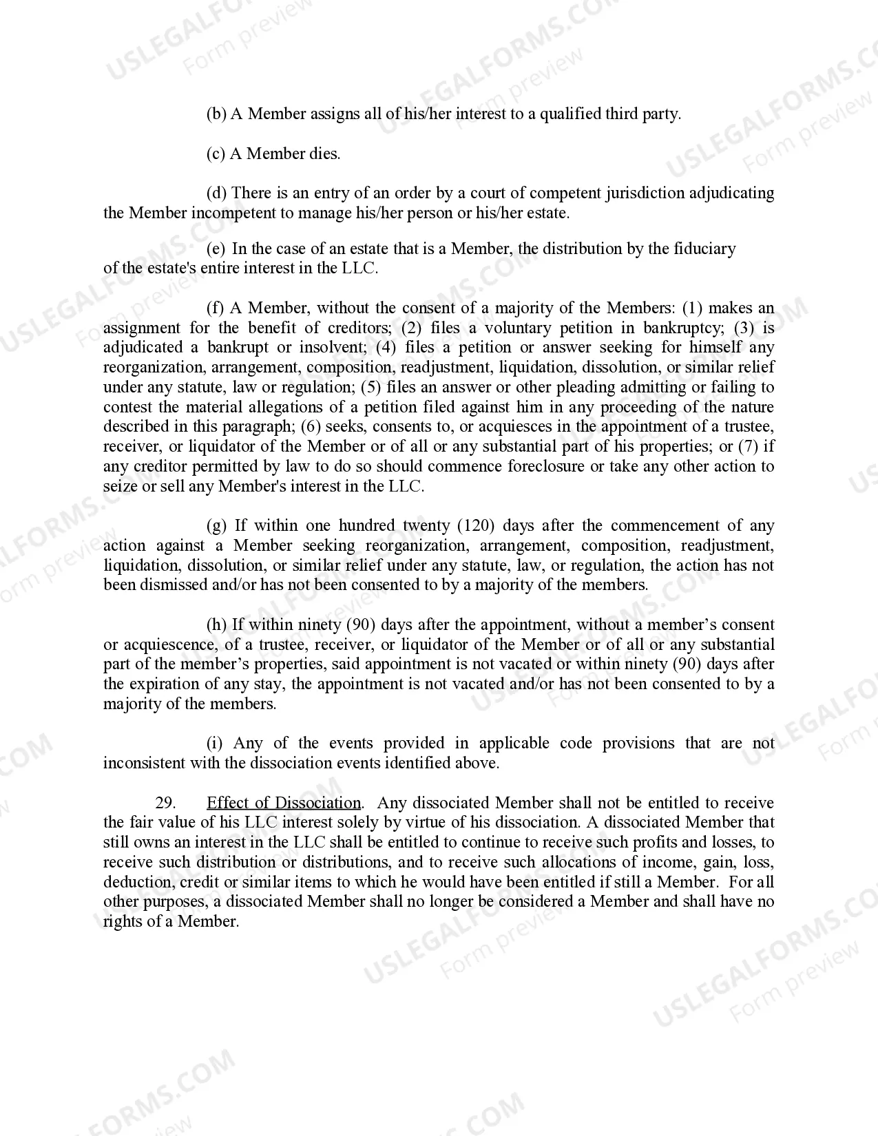 Preview Limited Liability Company LLC Operating Agreement