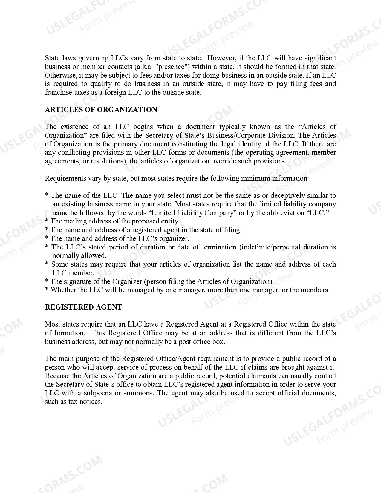 Preview West Virginia Limited Liability Company LLC Formation Package