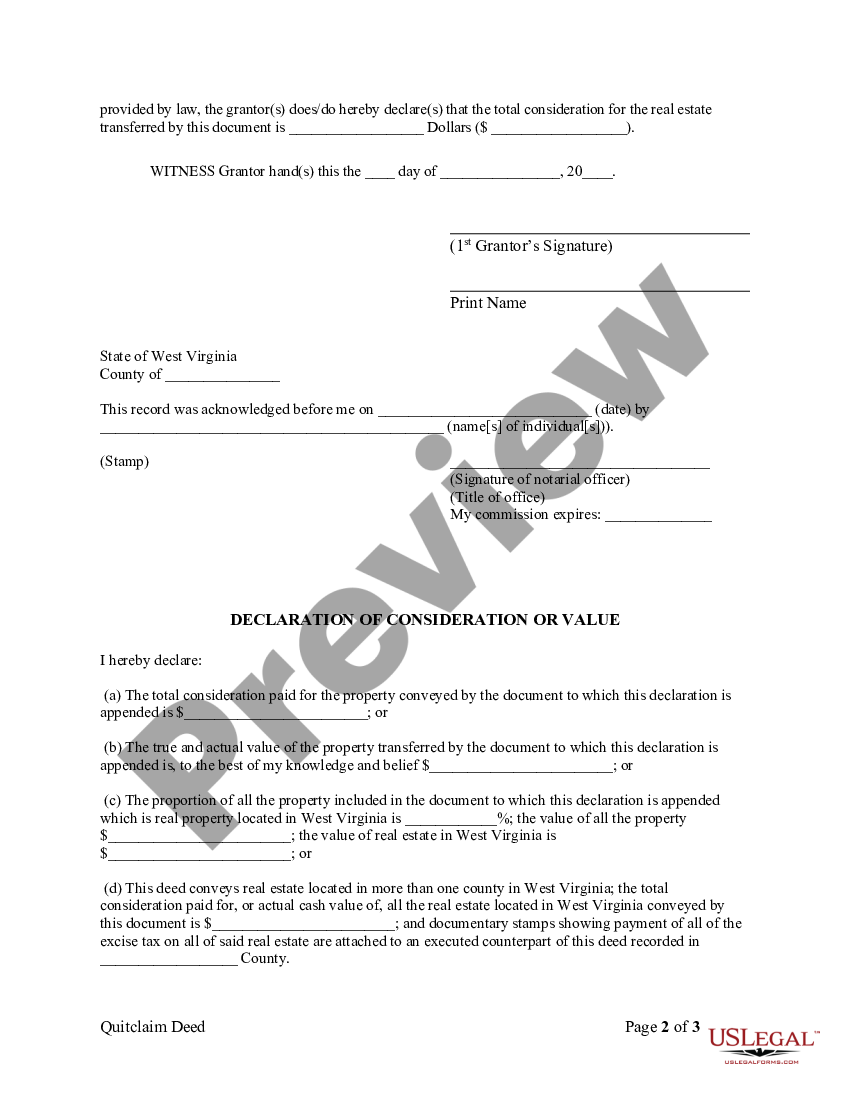 West Virginia Quitclaim Deed From Individual To Husband And Wife Quit Claim Deed Form Virginia 1245