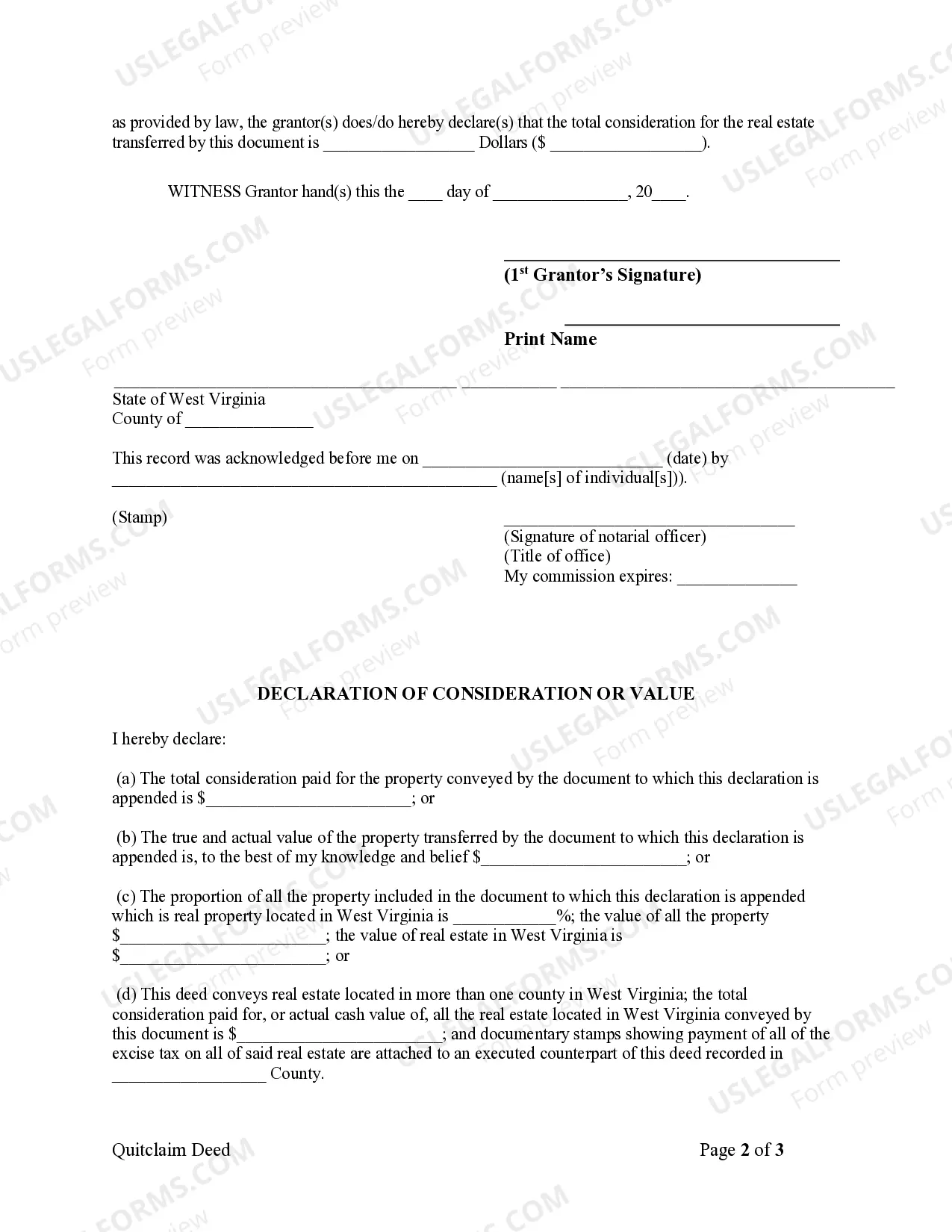 Preview Quitclaim Deed from Individual to Husband and Wife