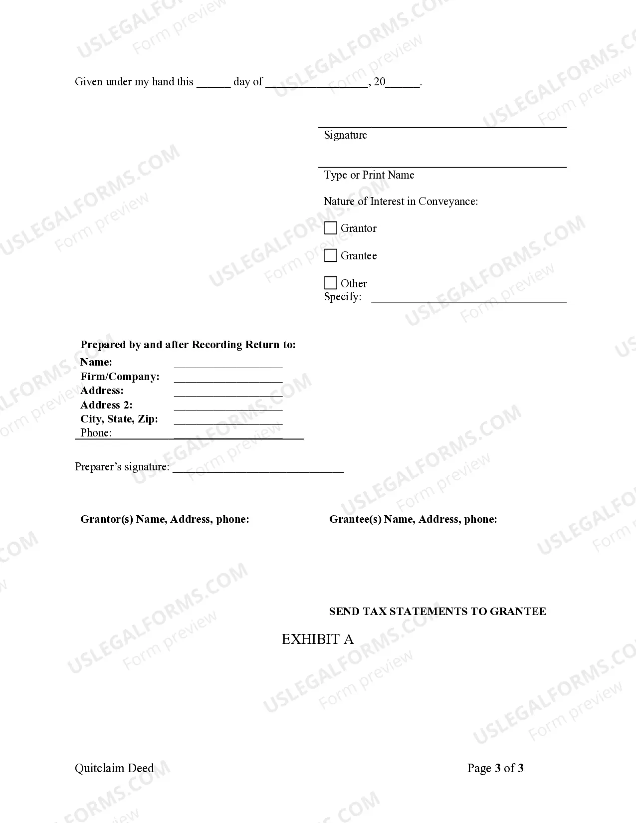 Preview Quitclaim Deed from Individual to Husband and Wife