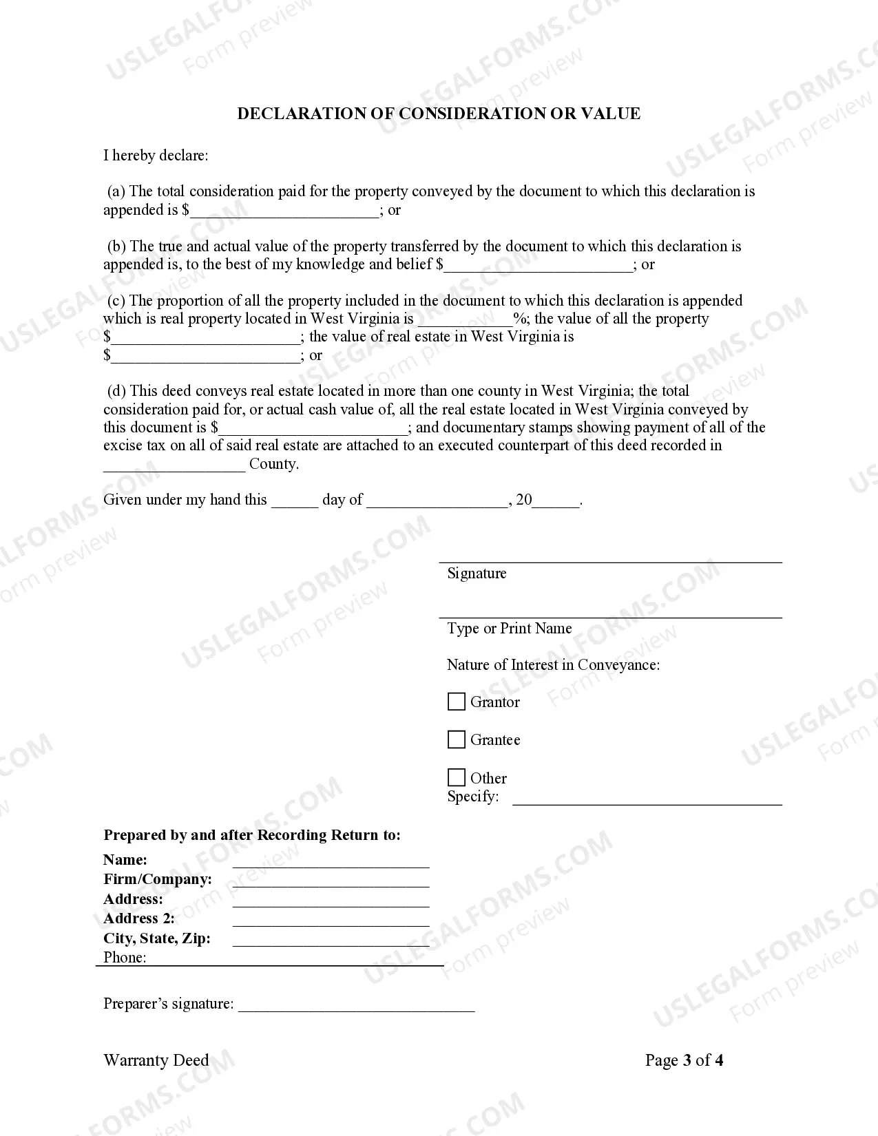Preview Warranty Deed from Corporation to Individual