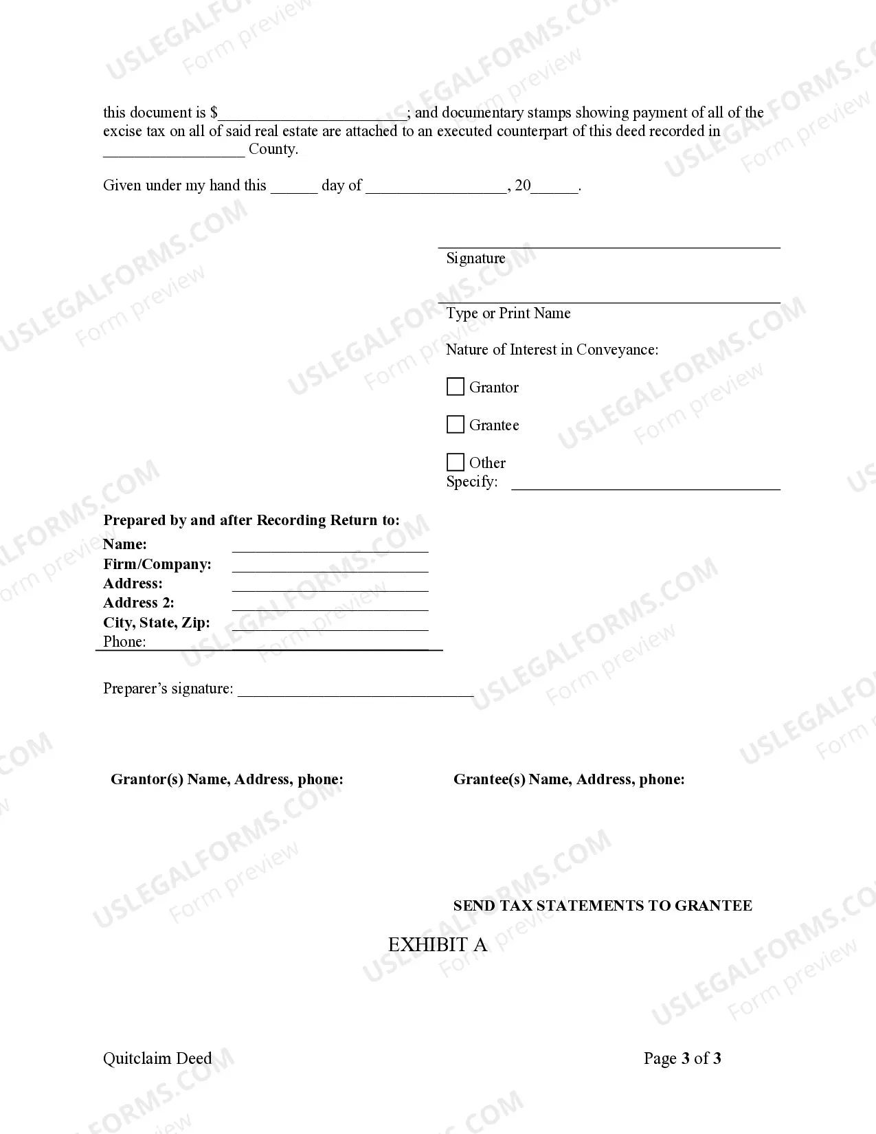 Preview Quitclaim Deed from Corporation to LLC