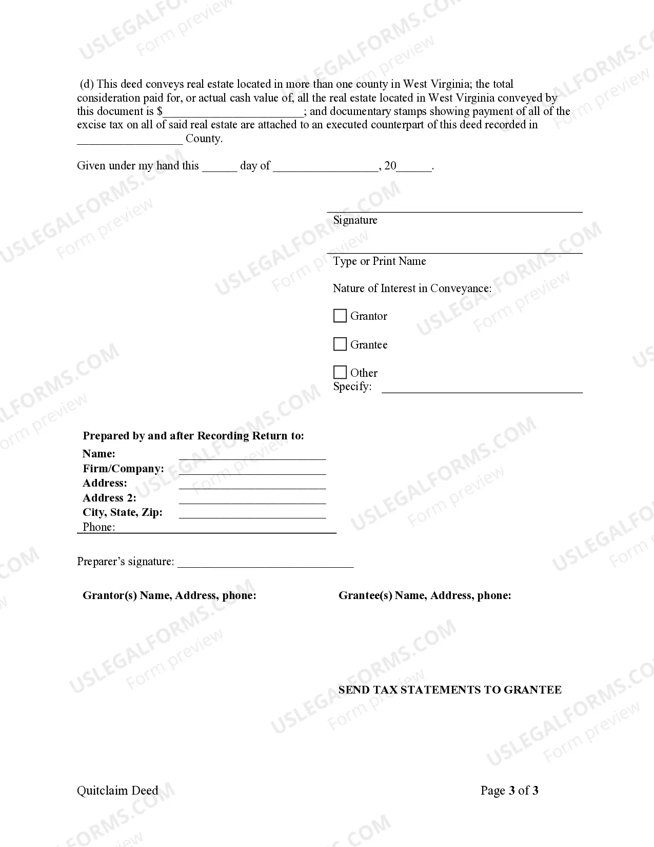 Preview Quitclaim Deed from Corporation to Corporation