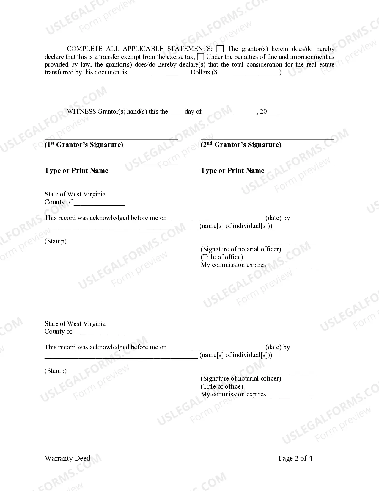 Preview Warranty Deed from Husband and Wife to a Trust