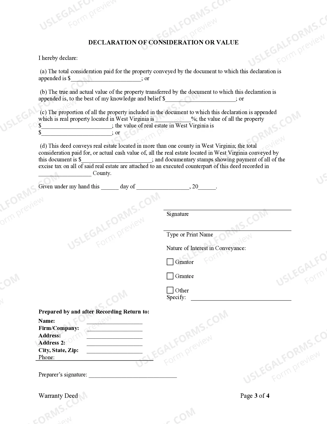 Preview Warranty Deed from Husband and Wife to a Trust