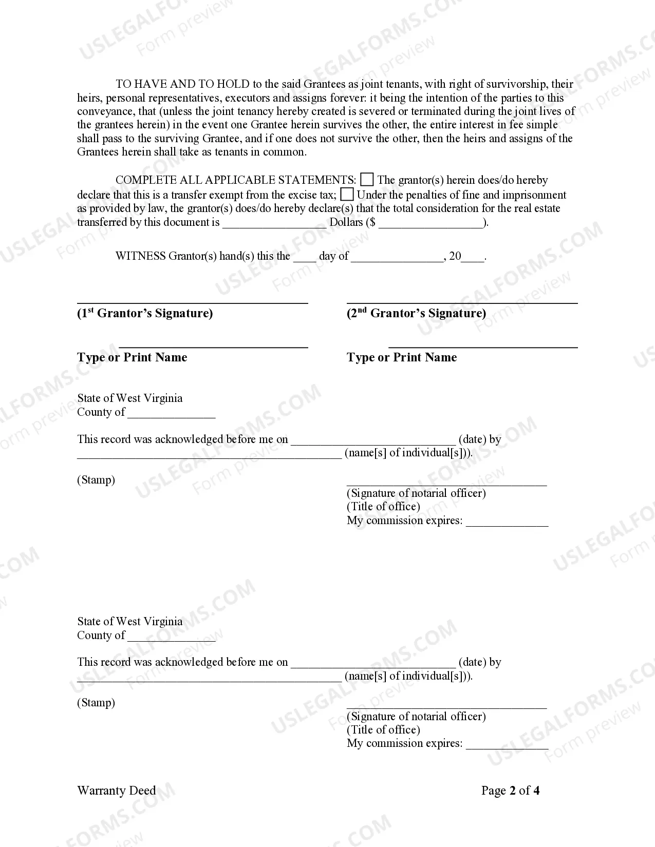 Preview Warranty Deed from Husband and Wife to Husband and Wife