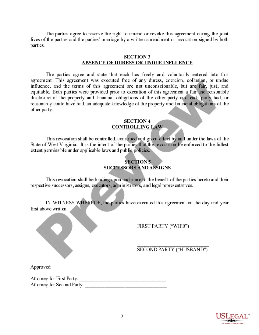 Get Revocation of Postnuptial Property Agreement Preview Revocation of Postnuptial Property Agreement