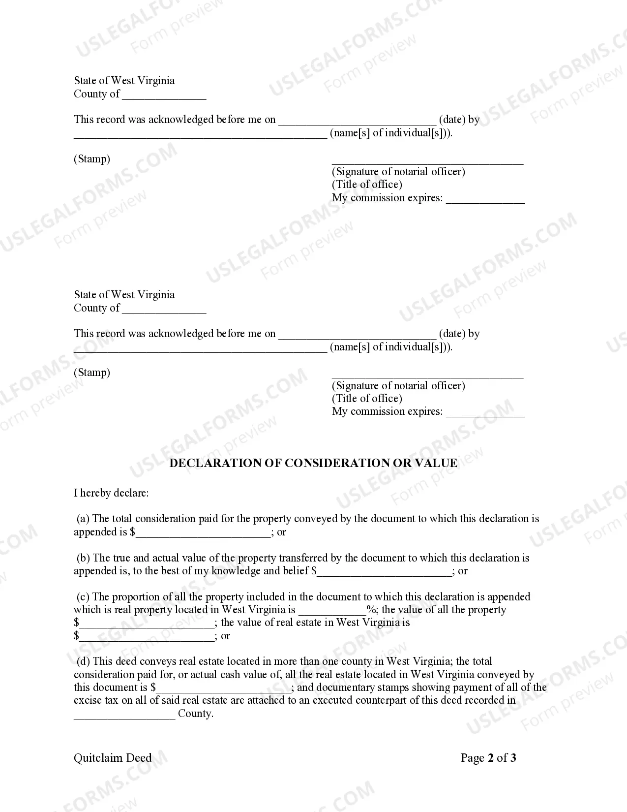 Preview Quitclaim Deed from Husband and Wife to an Individual