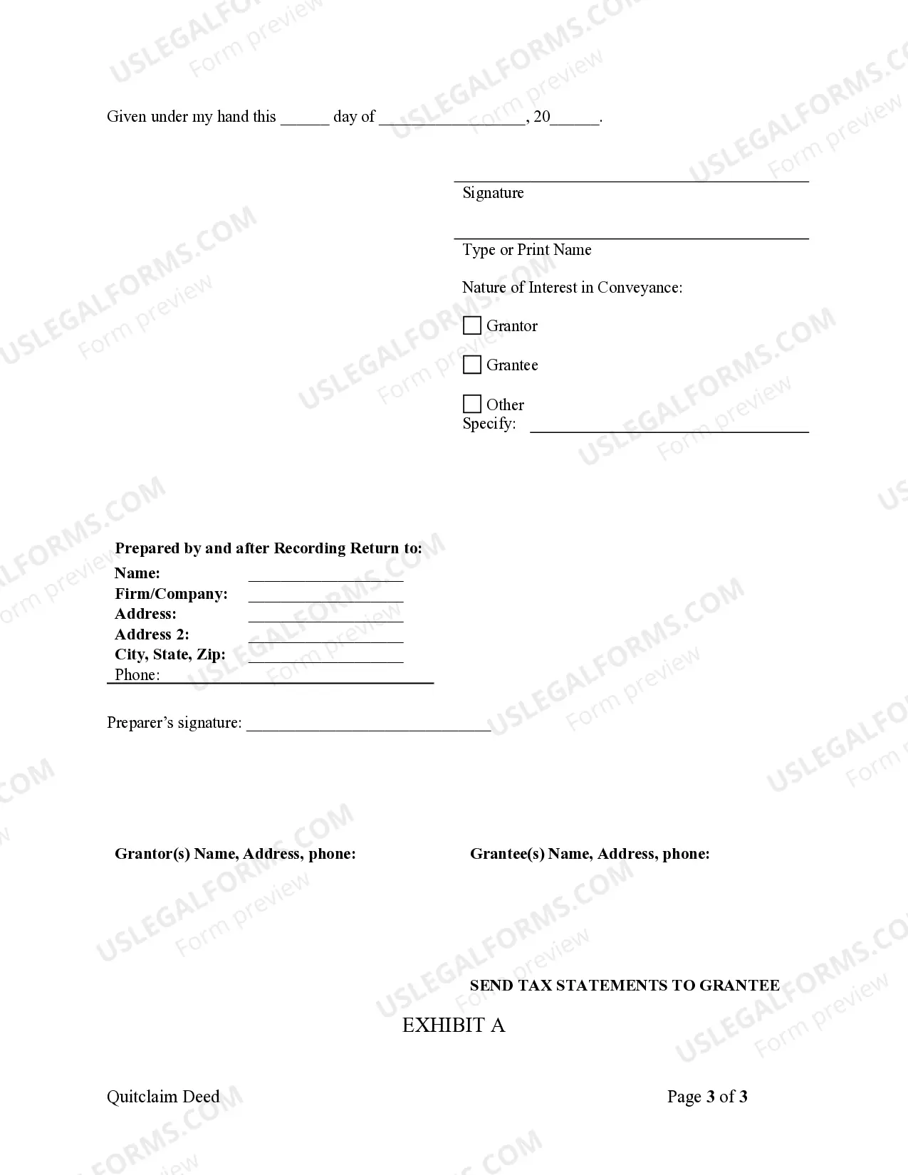 Preview Quitclaim Deed from Husband and Wife to an Individual