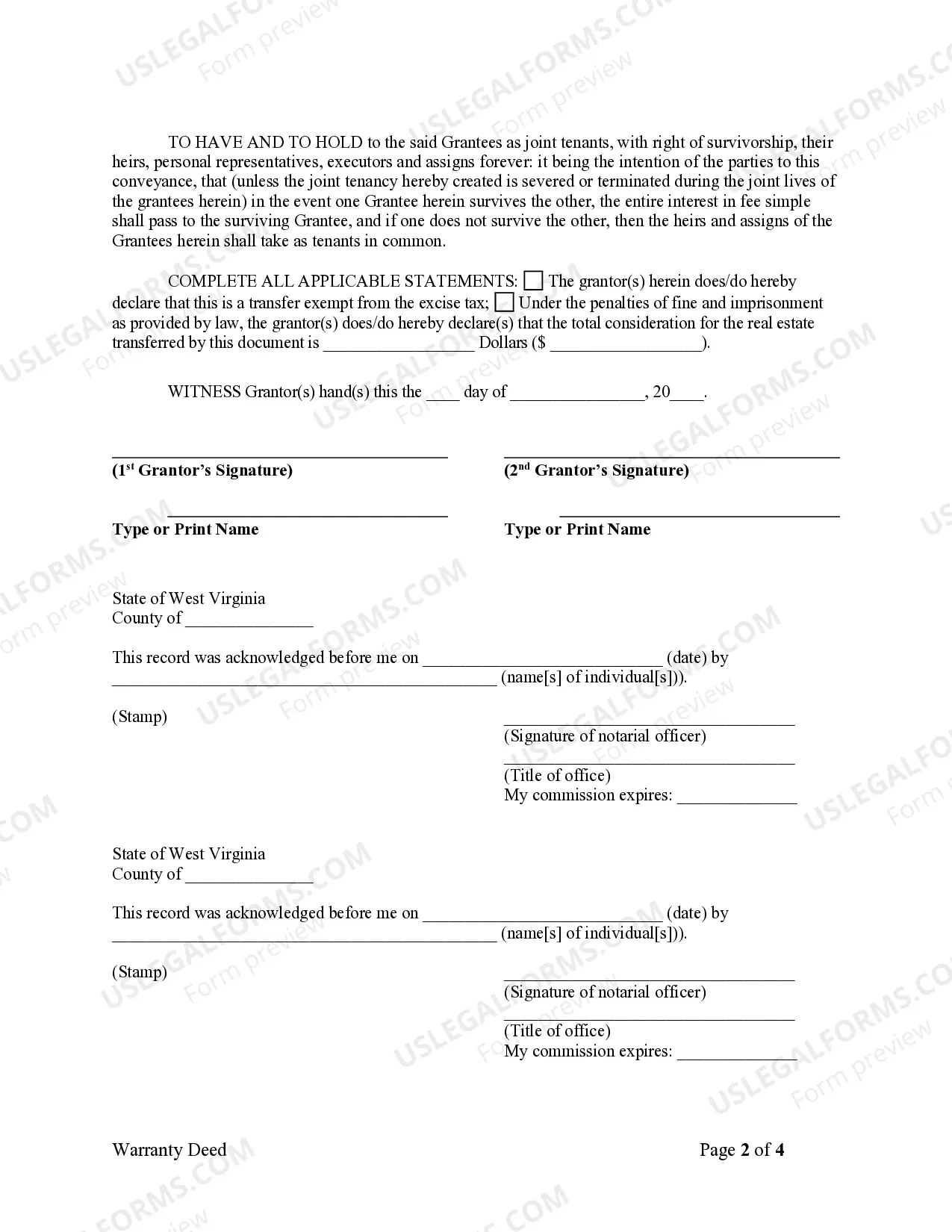 Preview Warranty Deed from two Individuals to Husband and Wife