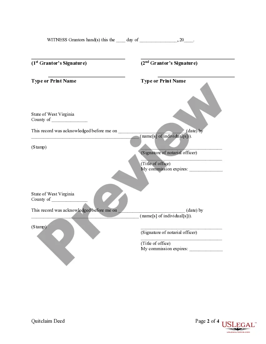 Preview Quitclaim Deed by Two Individuals to LLC