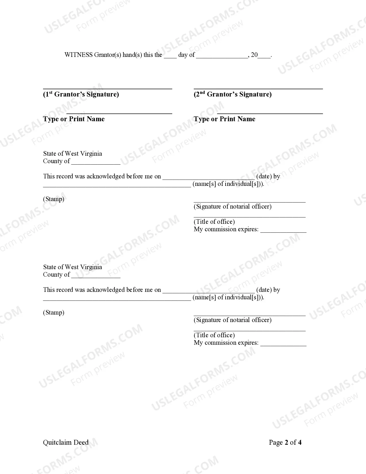 Preview Quitclaim Deed by Two Individuals to Corporation