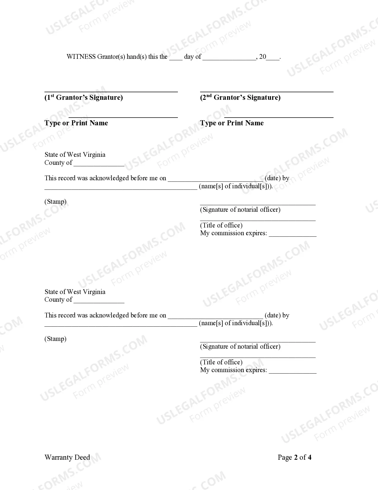 Preview Warranty Deed from two Individuals to Corporation