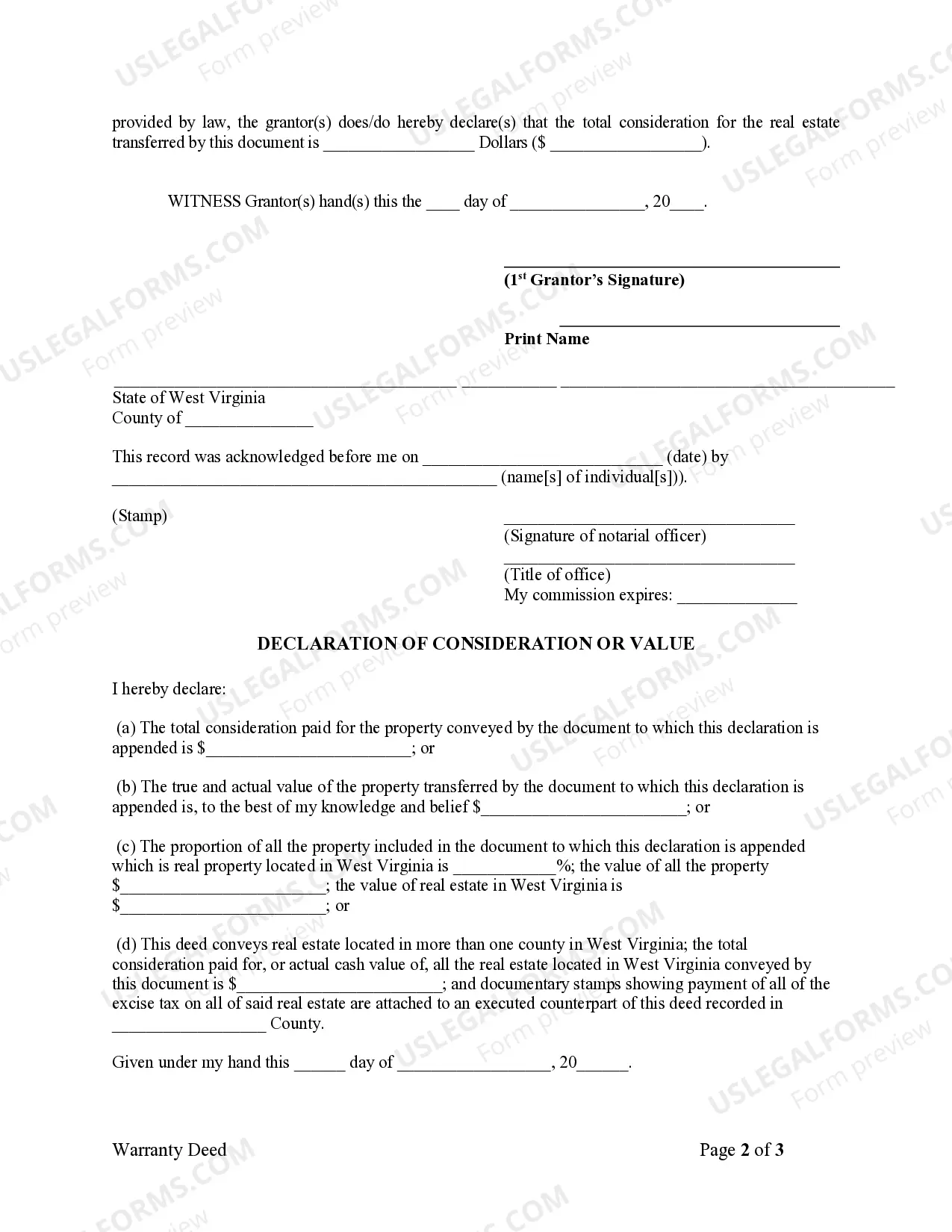 Preview Warranty Deed from Individual to Corporation