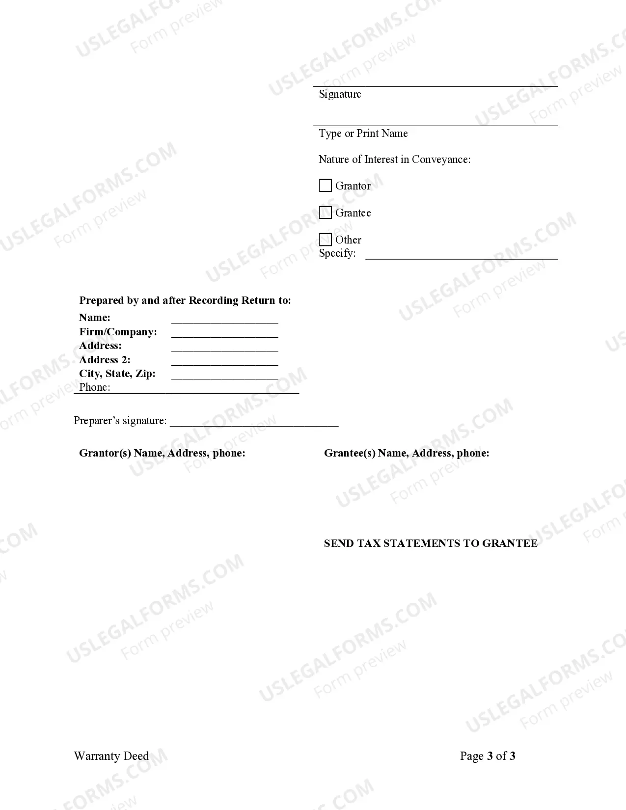 Preview Warranty Deed from Individual to Corporation