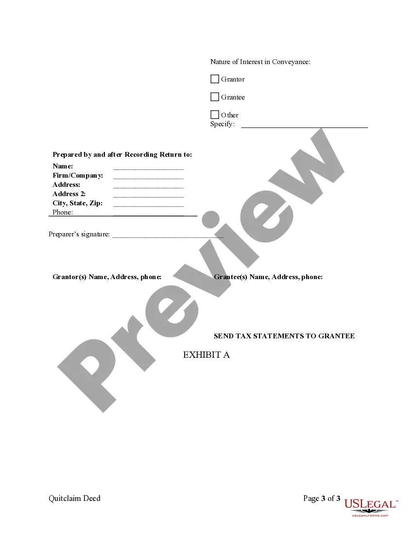 Preview Quitclaim Deed from Individual to LLC