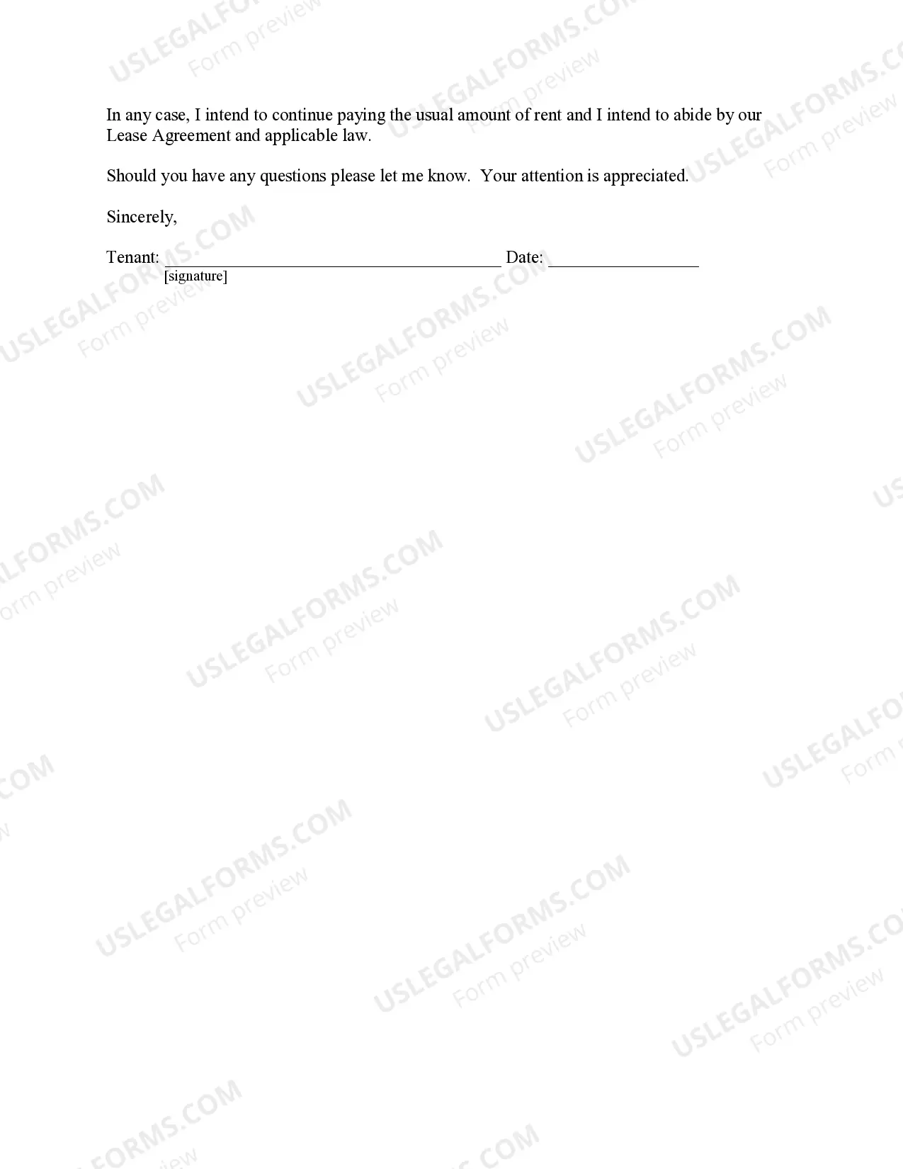 Preview Letter from Tenant to Landlord containing Notice to landlord to withdraw retaliatory rent increase
