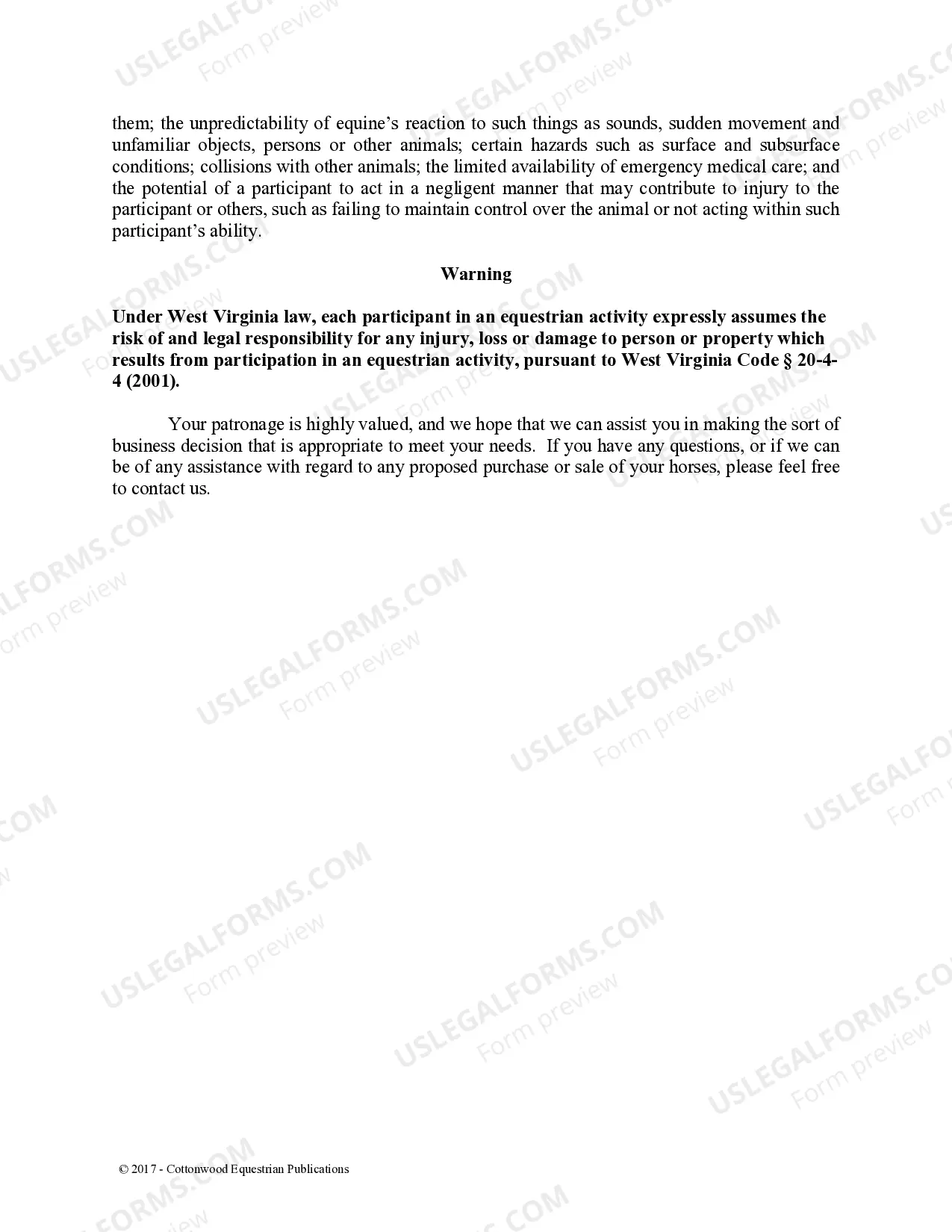 Preview Pre-Purchase Recommendations - Horse Equine Forms