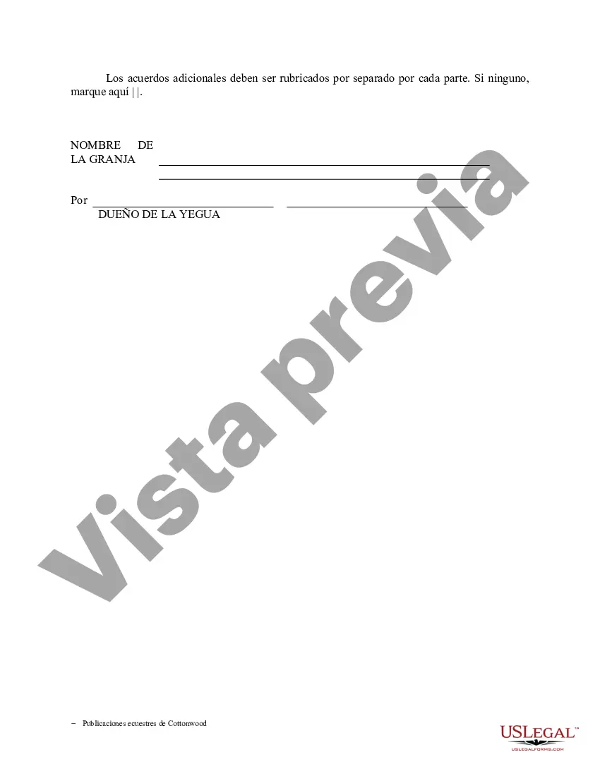 Preview Contrato de servicio de semental - Formularios equinos de caballos