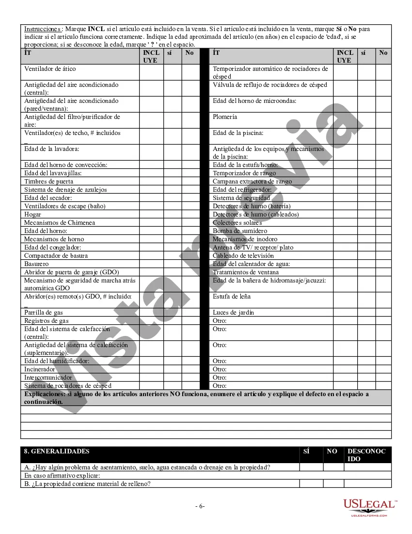 Preview Declaración de Divulgación de Ventas de Bienes Raíces Residenciales
